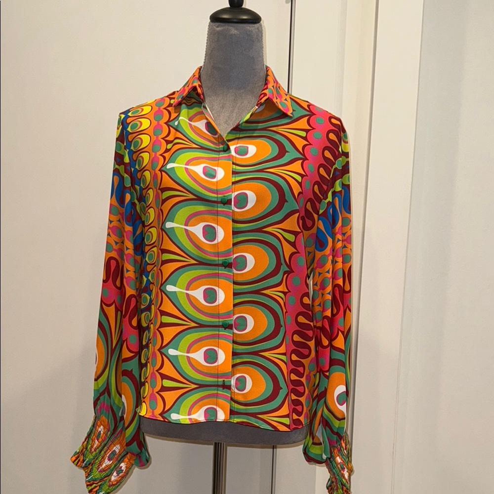 Alexis Multicolor Patterned Blouse - image 1